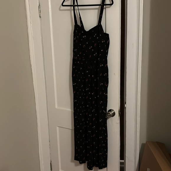 Madewell jumpsuit black floral with adjustable straps BNWT - Picture 1 of 5